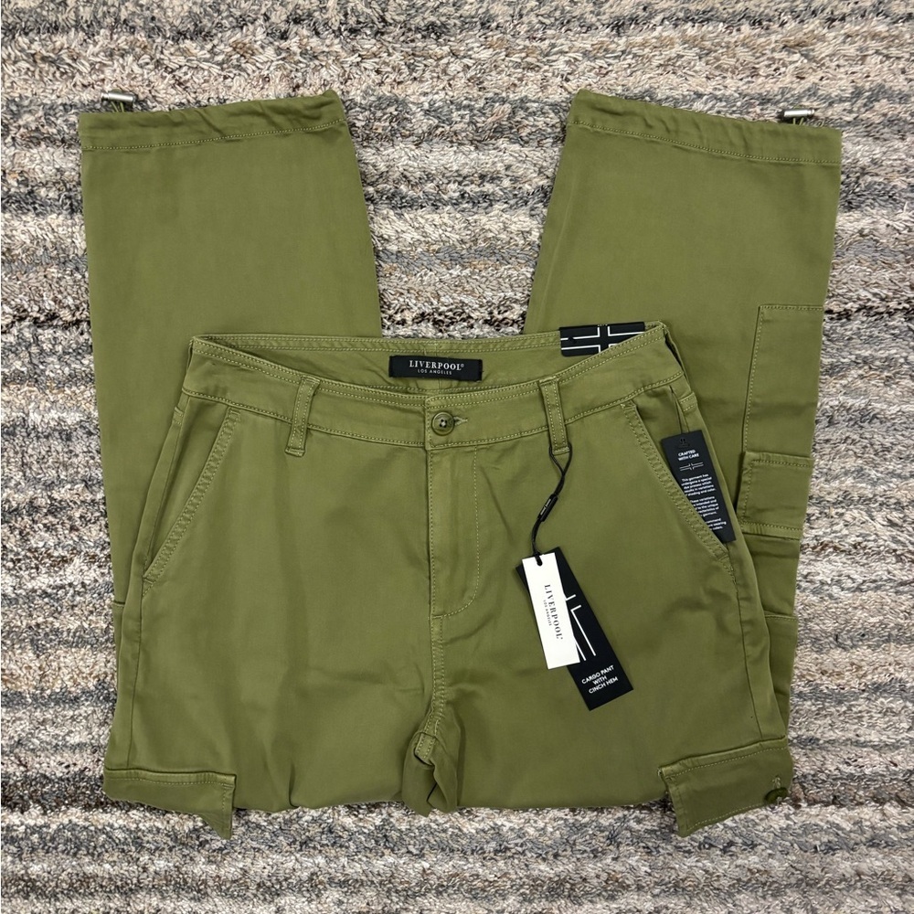 Liverpool Cargo Pant With Cinch Hem Sz 4/27 NWT | Liverpool Cropped Cargo Pants-